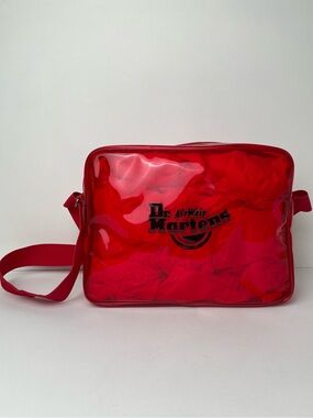 Vintage y2k Dr. Martens Medium Red Messenger Logo Bag